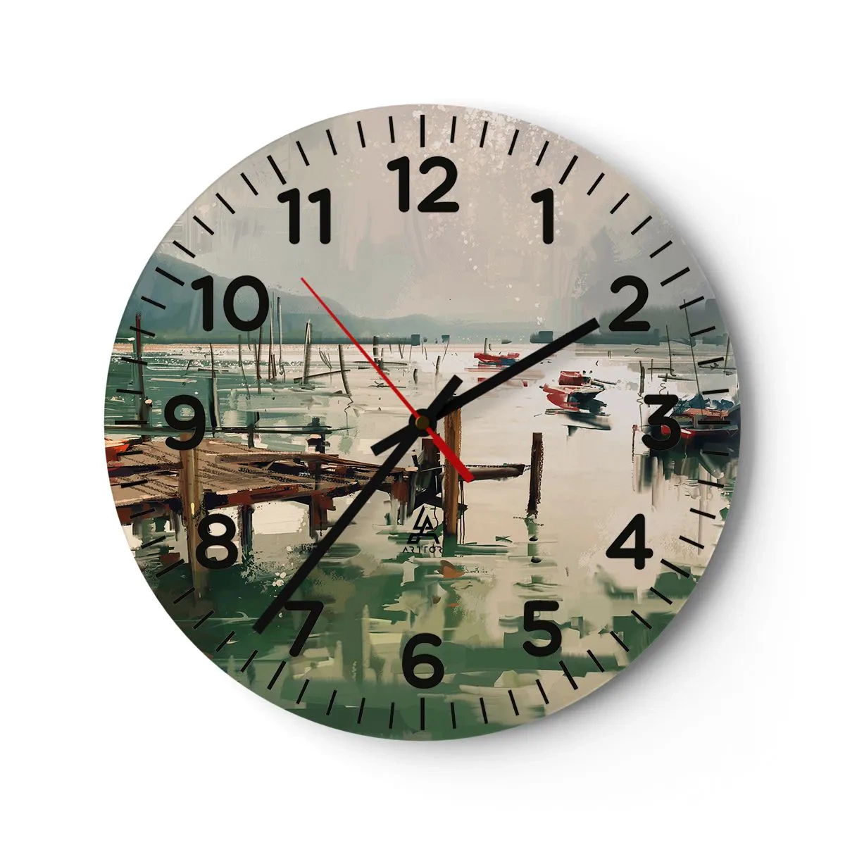 Wall clock - Clock on glass - Coated in Melted Moon - 30x30 cm