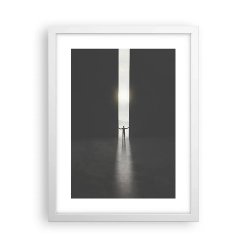 Poster in white frmae - Step to Bright Future - 30x40 cm