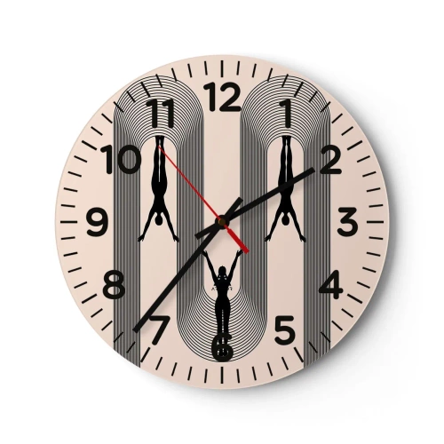 Wall clock - Clock on glass - Upside Down - 40x40 cm