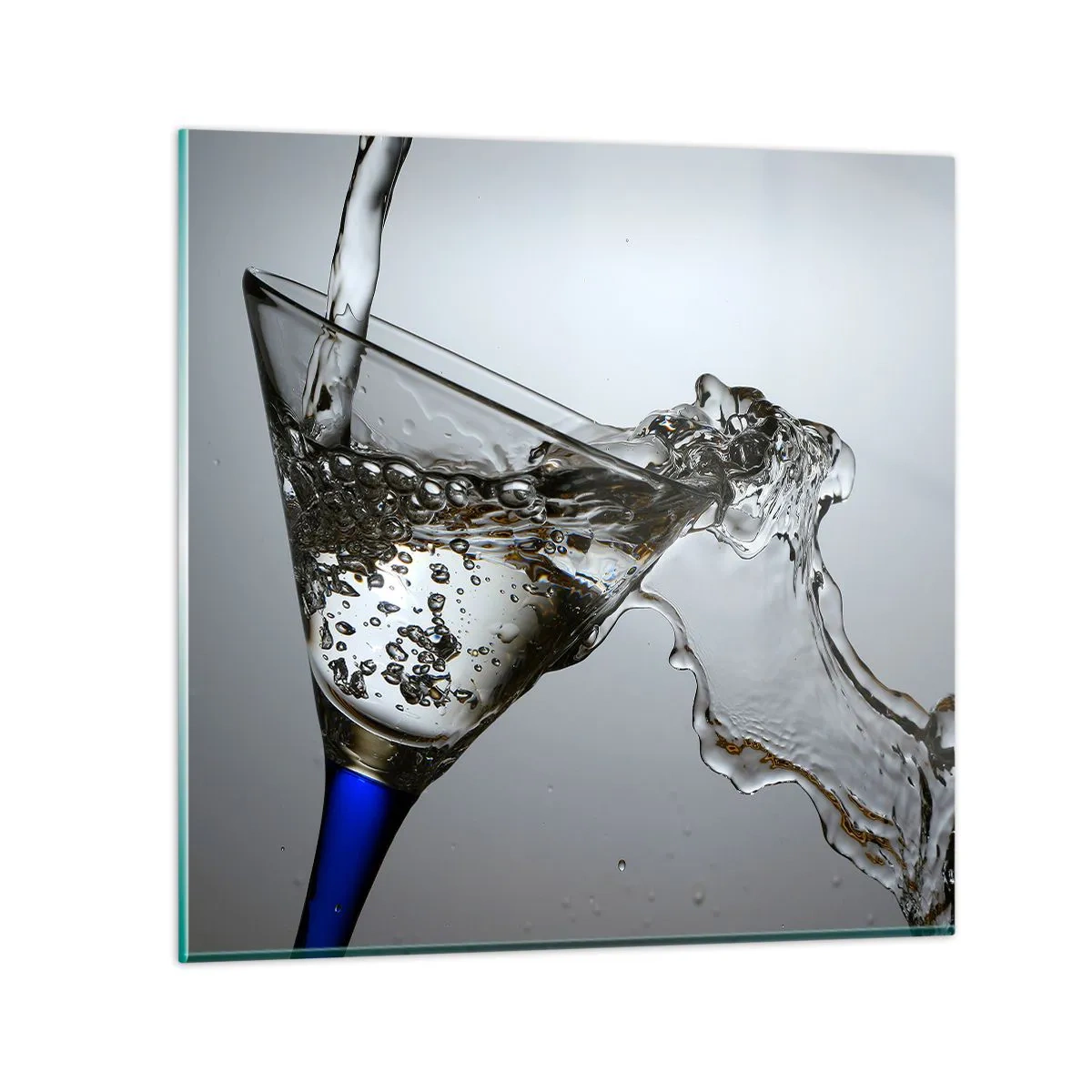 Glass picture - Crystal Clear Water in a Crystal Glass - 30x30 cm