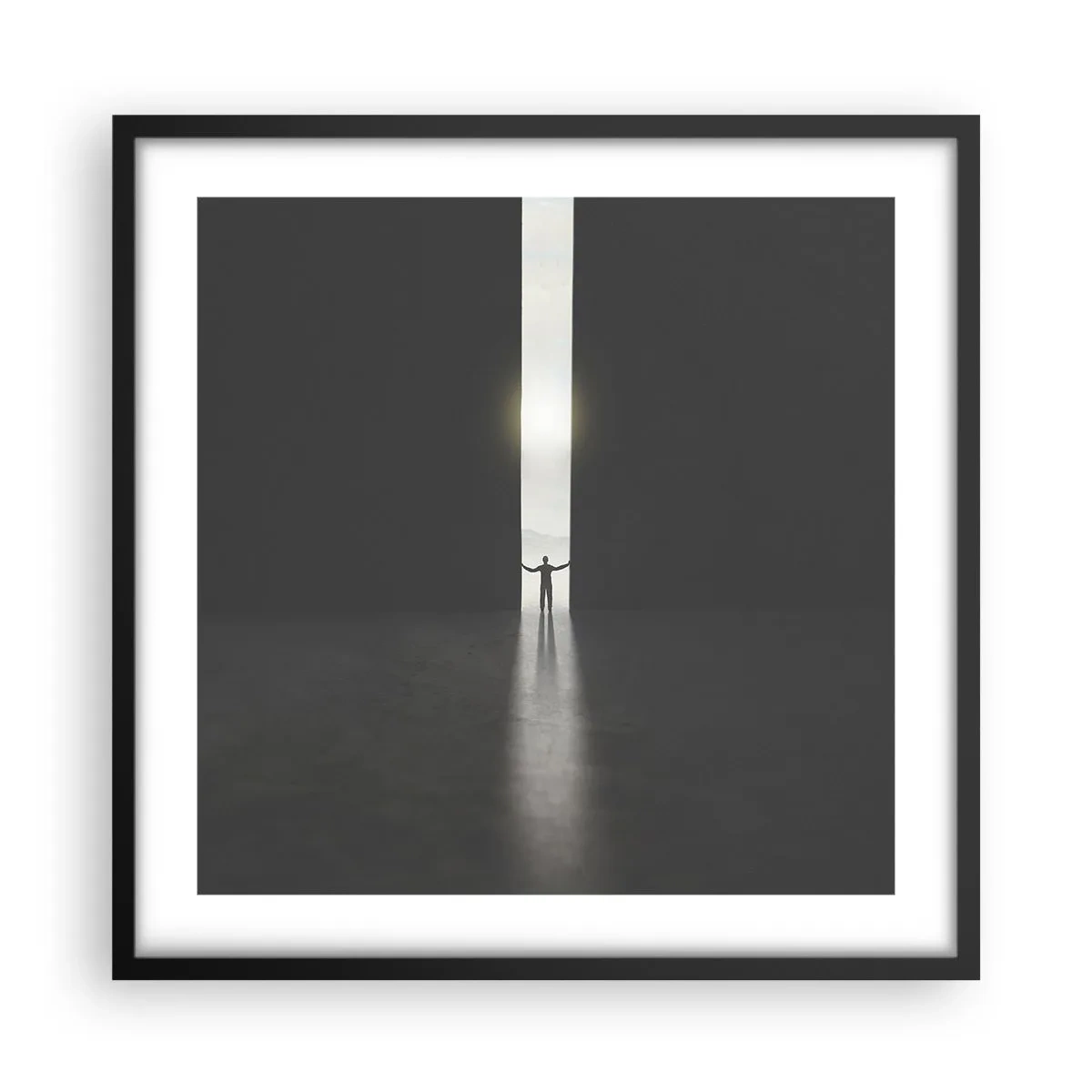 Poster in black frame - Step to Bright Future - 50x50 cm