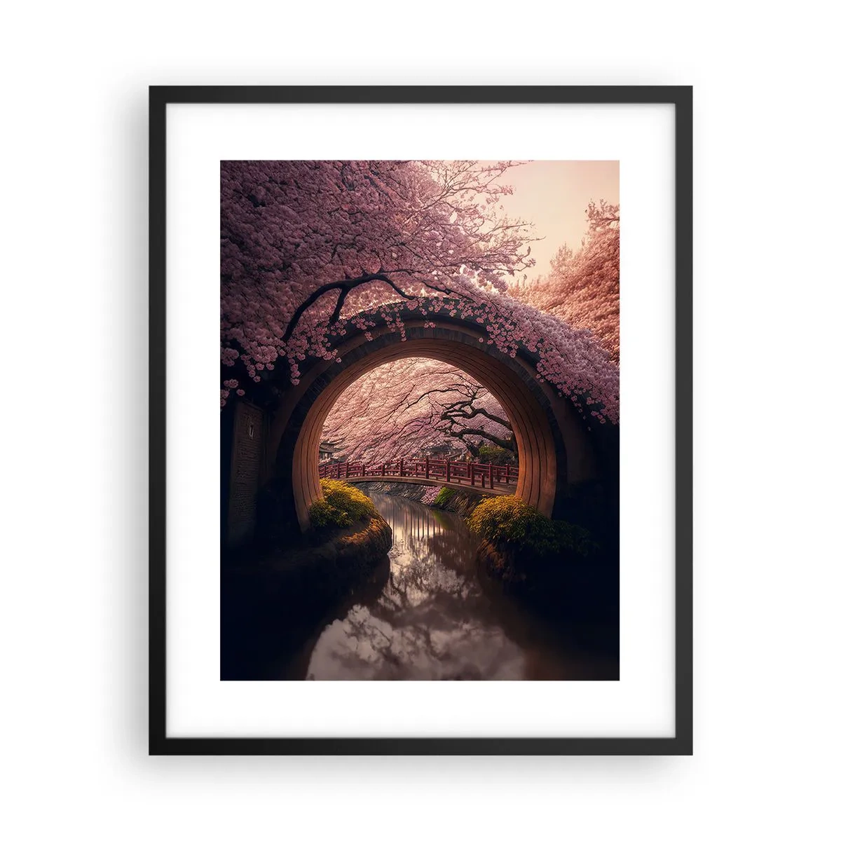 Poster in black frame - Japanese Spring - 40x50 cm