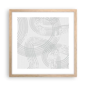 Poster in light oak frame - No Straight Line - 40x40 cm