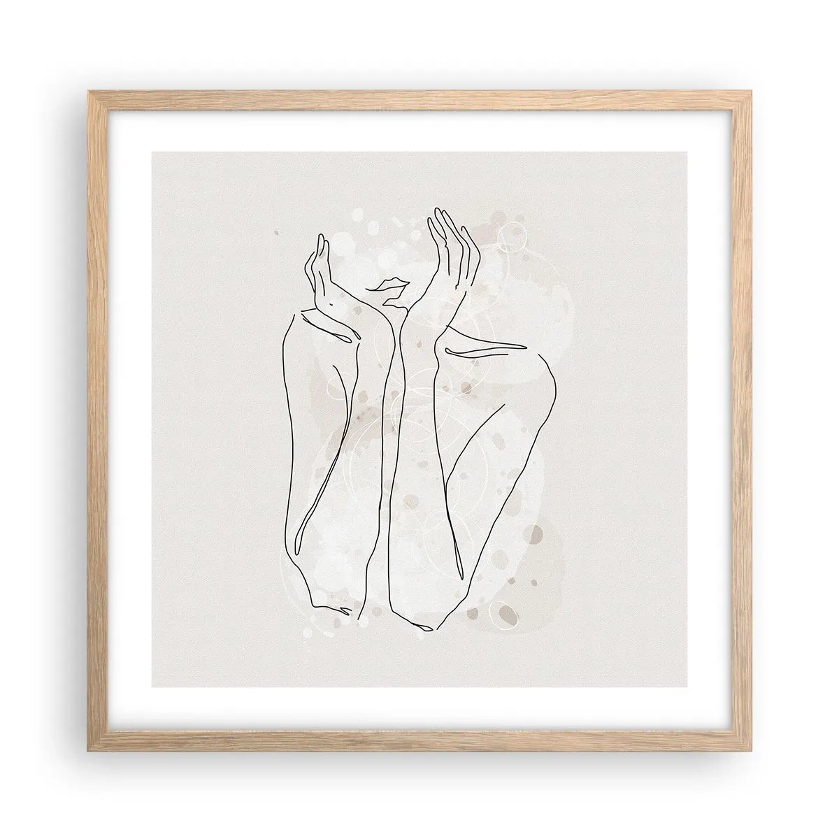 Poster in light oak frame - Dreamful Moment - 50x50 cm