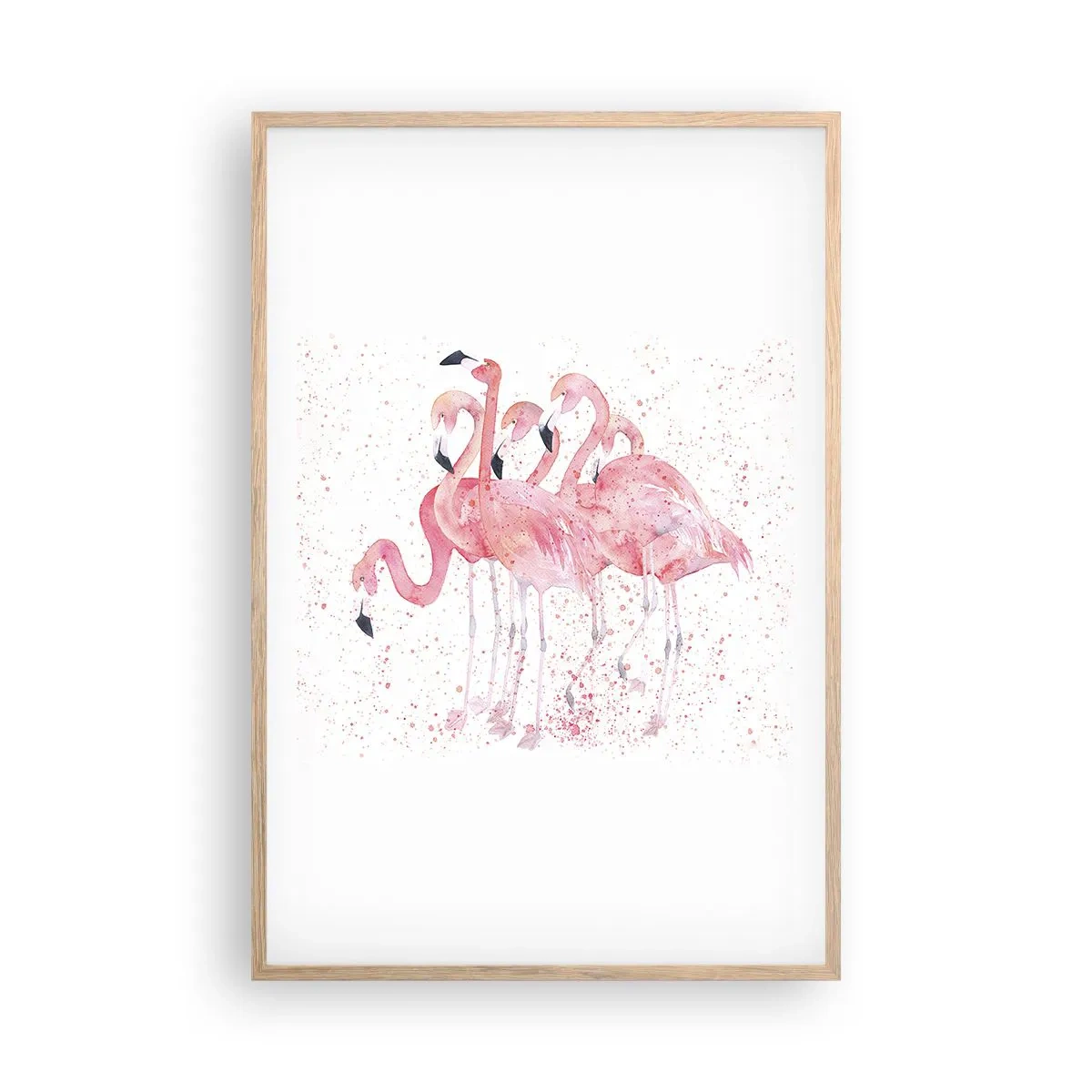 Poster in light oak frame - Pink Power - 61x91 cm