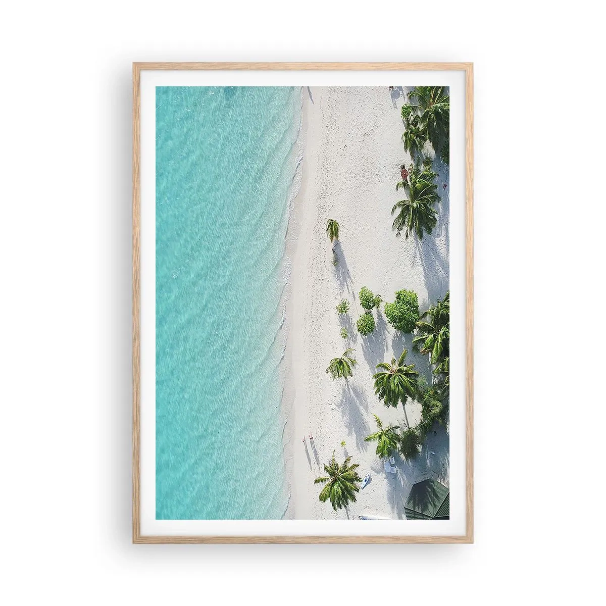 Poster in light oak frame - Holidays in Paradise - 70x100 cm