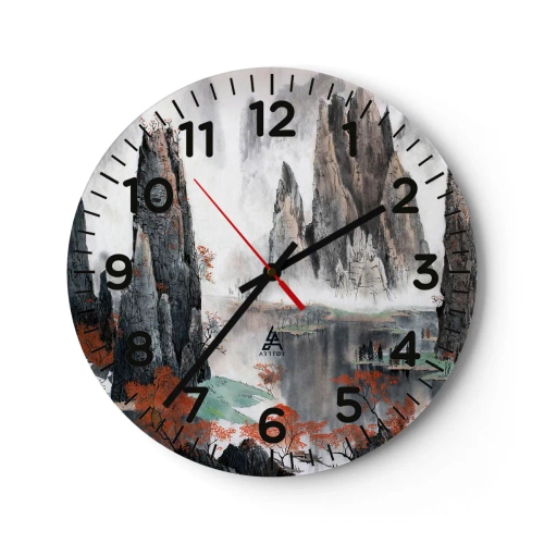 Wall clock - Clock on glass - Giant Wardens - 40x40 cm