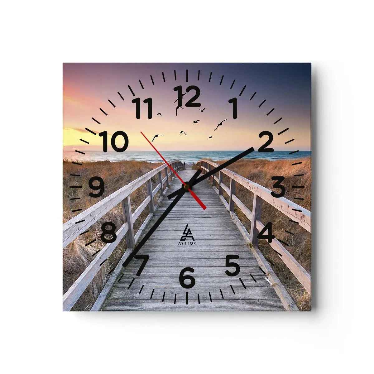 Wall clock - Clock on glass - Space of Highs - 40x40 cm