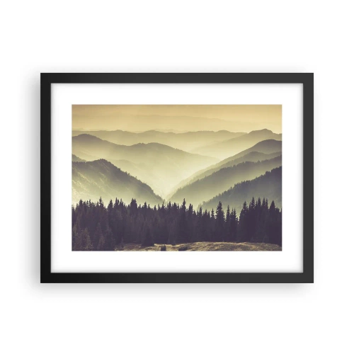 Poster in black frame - In a Faraway Land, Past the Mountains - 40x30 cm