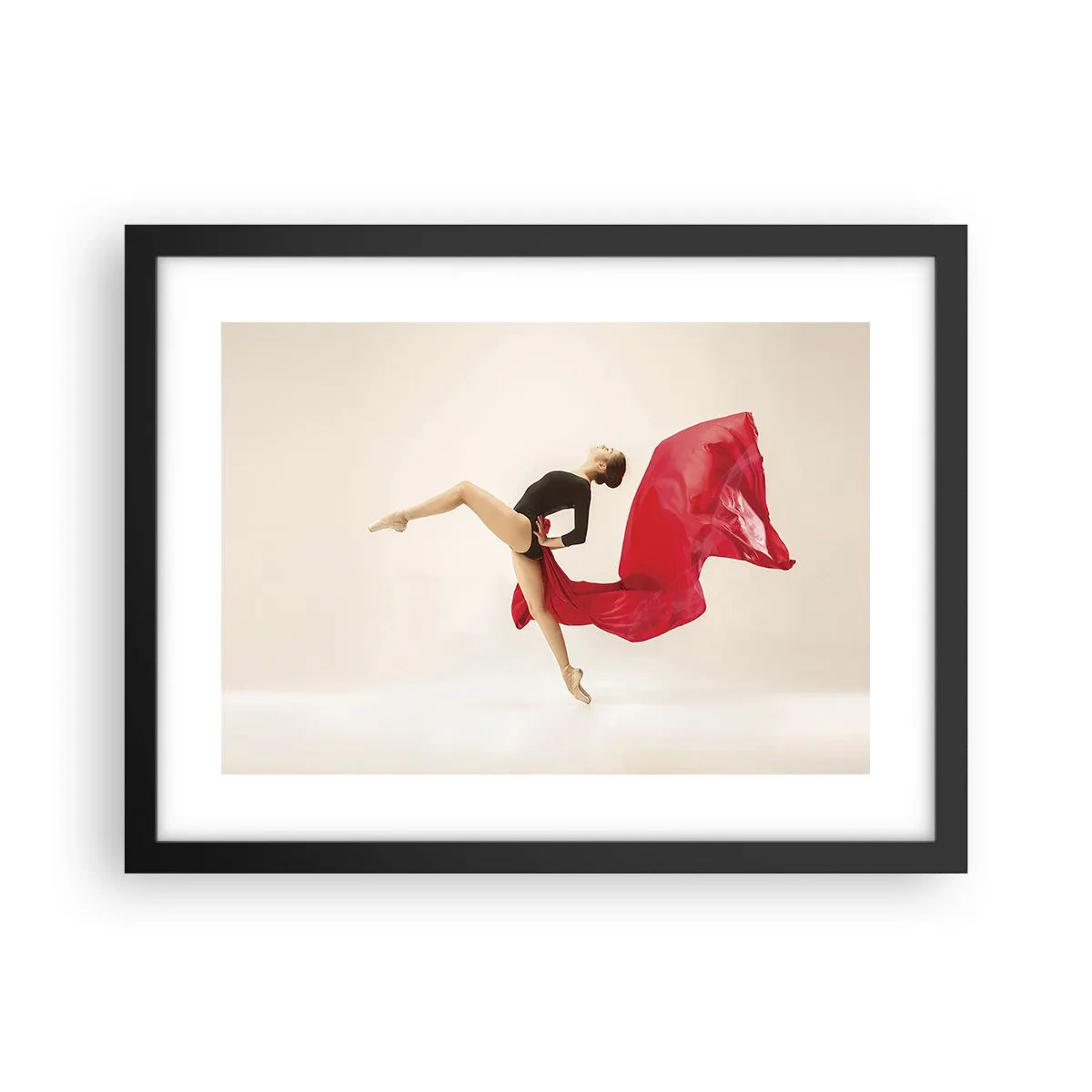 Poster in black frame - Red and Black - 40x30 cm