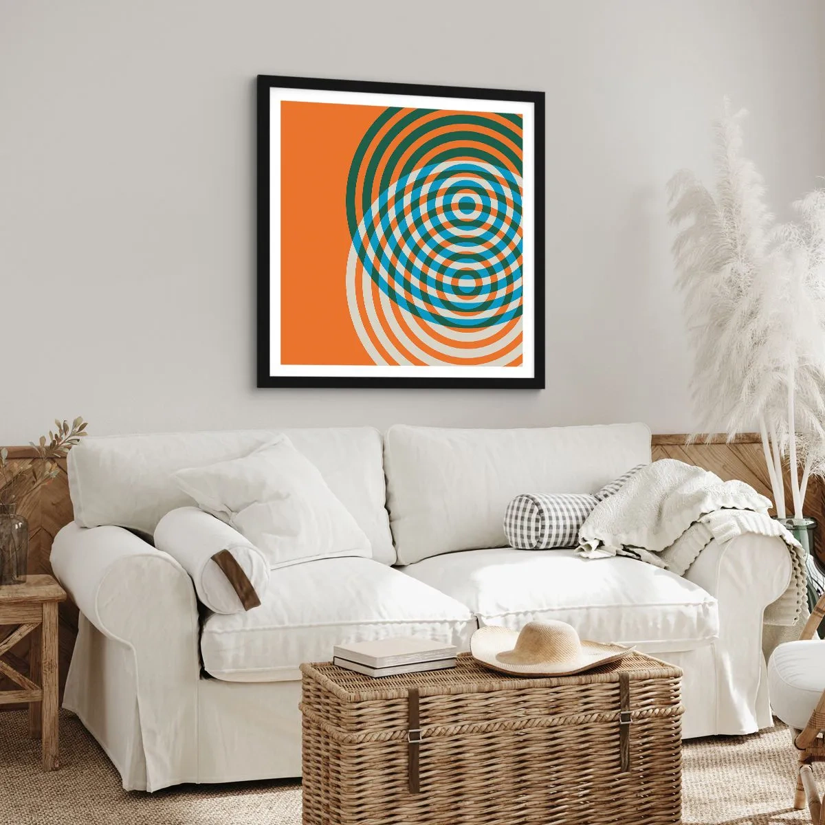 Poster in black frame - Abstract Variation on a Circle - 50x50 cm