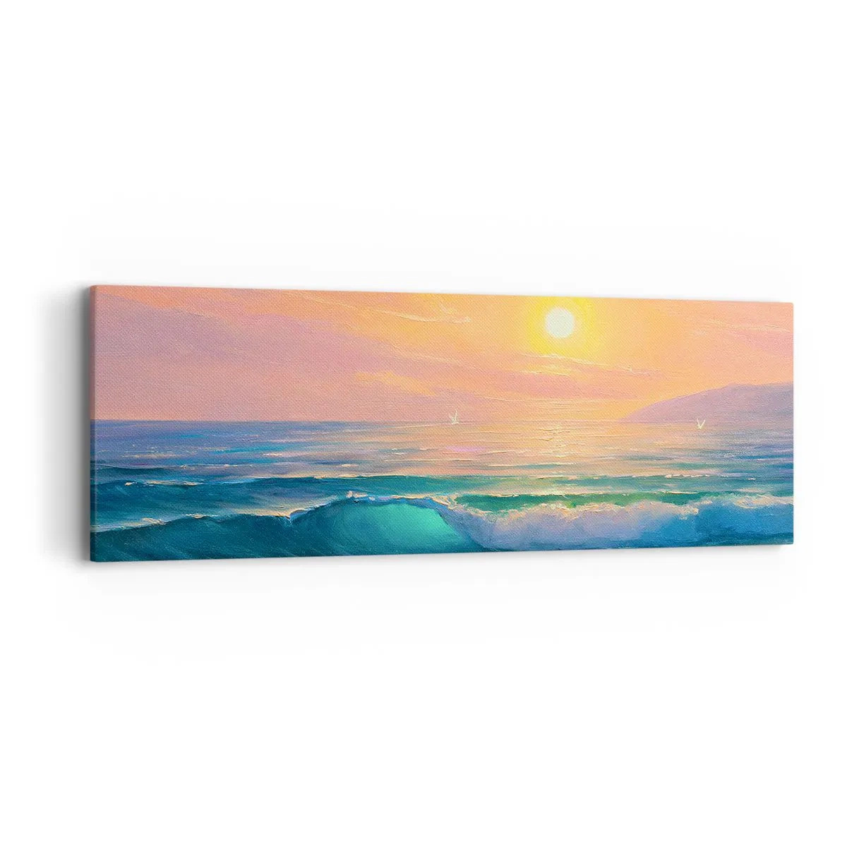 Canvas picture - Turquoise Song of the Waves - 90x30 cm