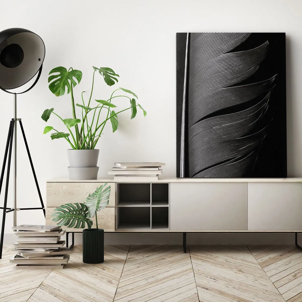 Canvas picture - Feather - Wonderful Constract - 45x80 cm