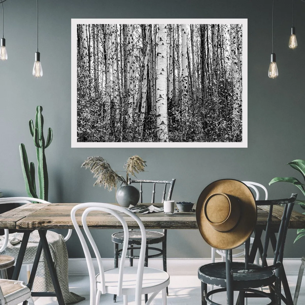 Poster - Birch Colonnade - 70x50 cm