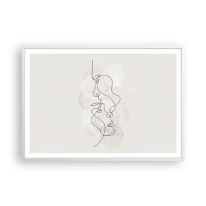 Poster in white frmae - Tangled up in an Embrace - 100x70 cm