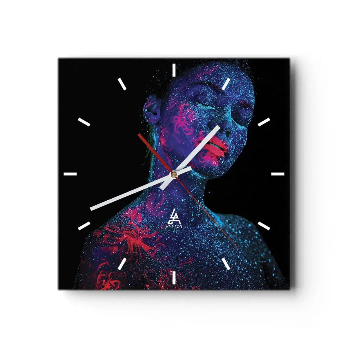 Wall clock - Clock on glass - In Stardust - 40x40 cm