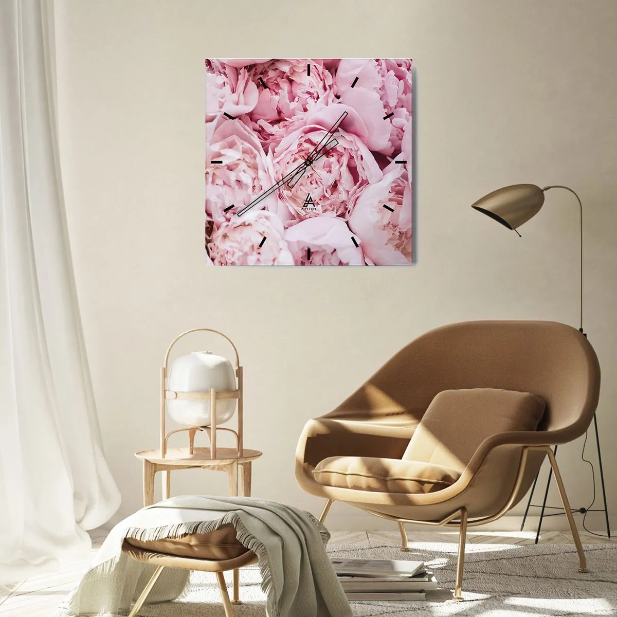 Wall clock - Clock on glass - Cuddly and Fragrant - 40x40 cm