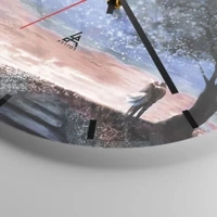 Clock face with lines