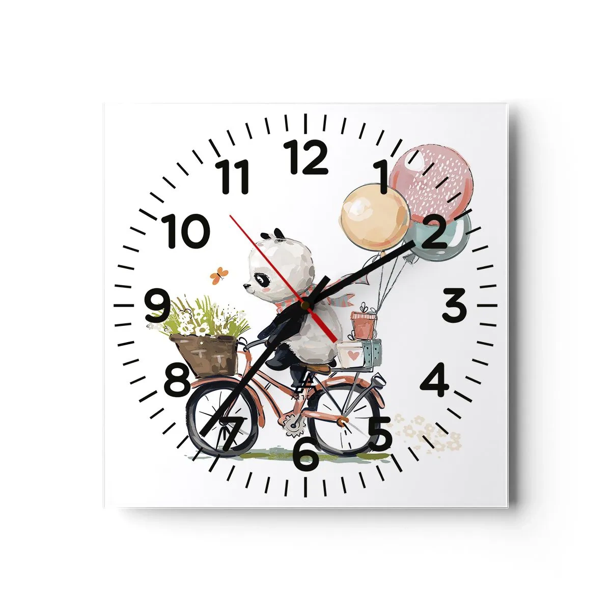 Wall clock - Clock on glass - Lucky Day - 40x40 cm