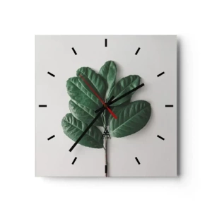 Wall clock - Clock on glass - Drawing of Nature Itself - 40x40 cm