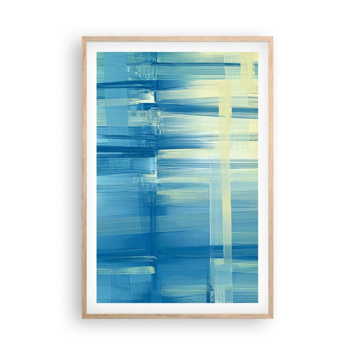 Poster in light oak frame - Composition In Turquoise - 61x91 cm