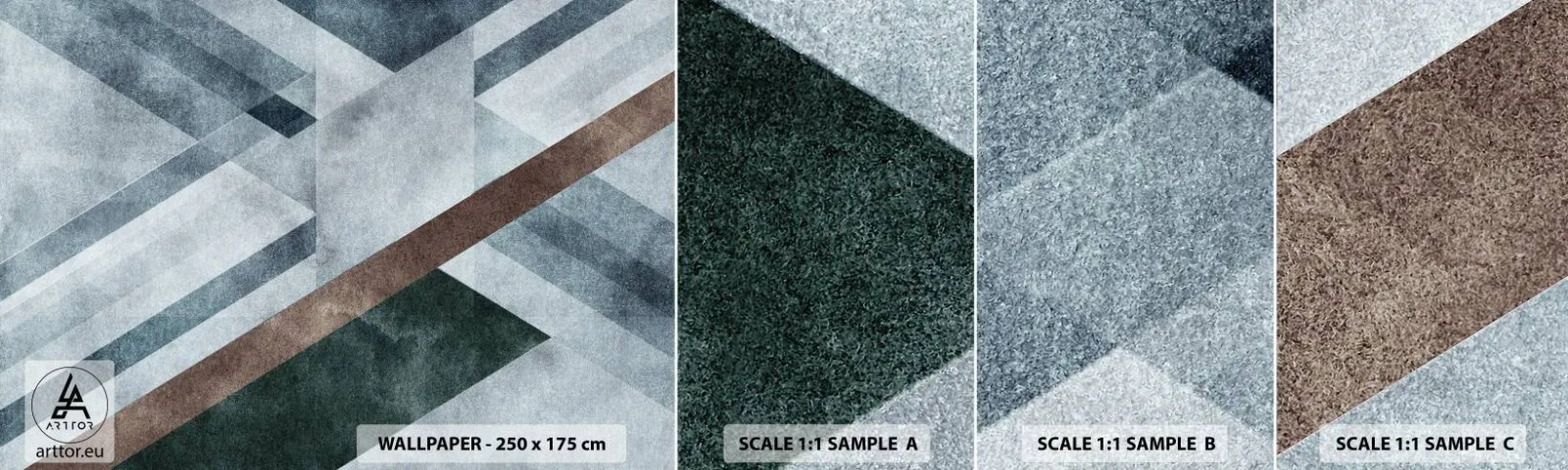 Photo Wallpaper Sample Self-Adhesive Deluxe Sticker - Refined Elegance of Geometry - Lines, Geometry, Abstraction - 100x30 cm