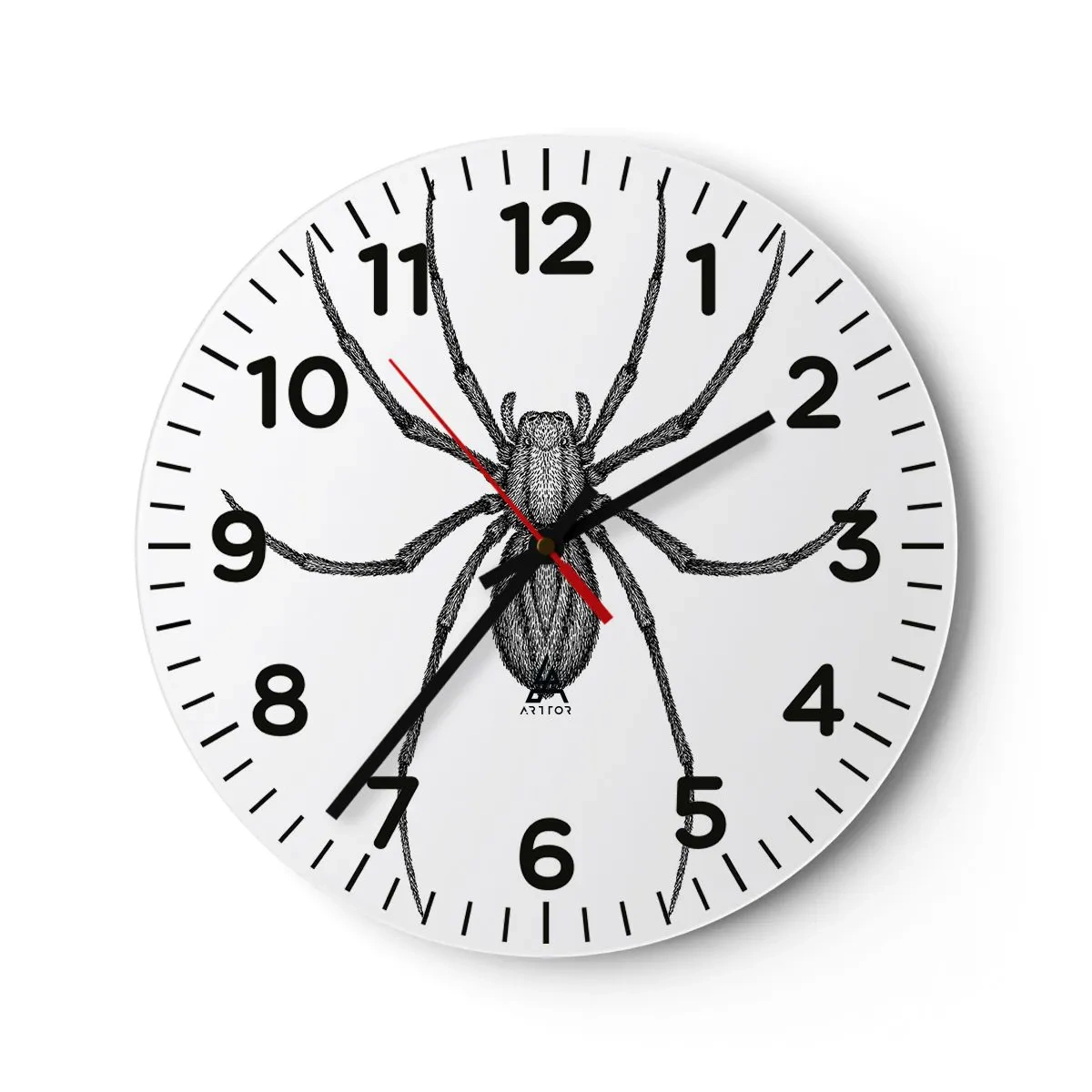 Wall clock - Clock on glass - Disturbing Precision - 40x40 cm
