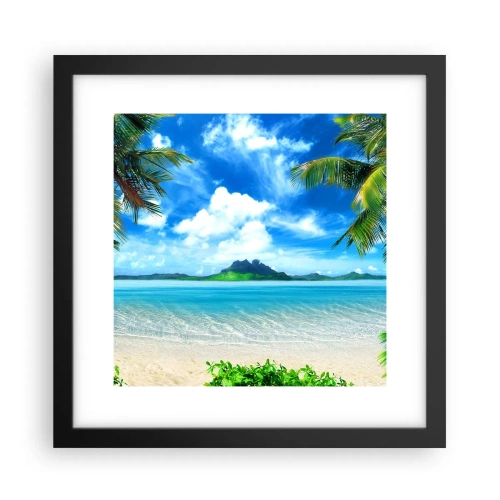 Poster in black frame - Blue Tropics - 30x30 cm
