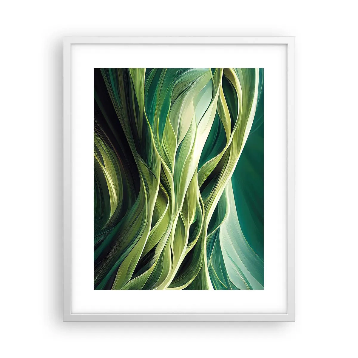 Poster in white frmae - Abstract Playing Green - 40x50 cm