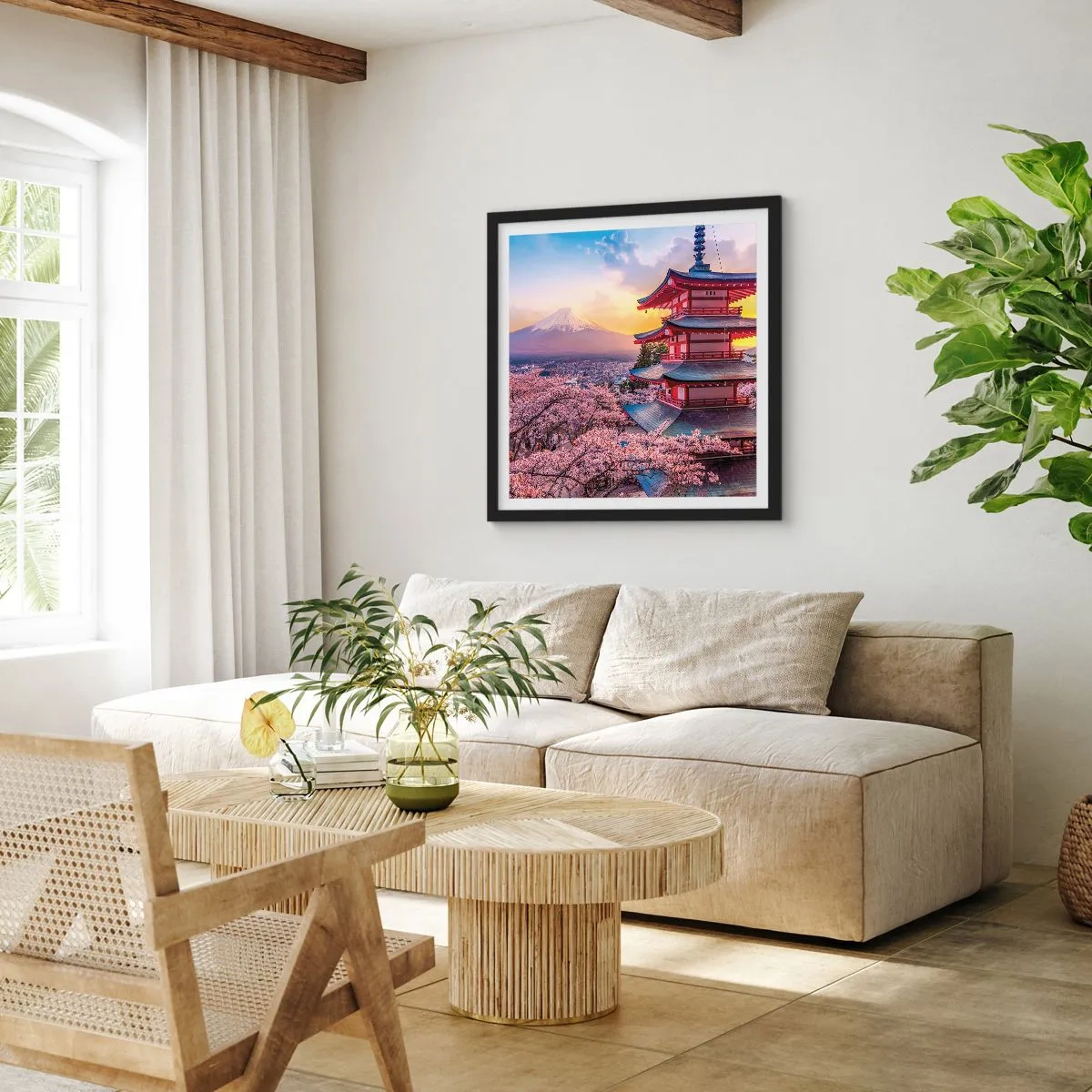 Poster in black frame - The Essence of Japanese Spirit - 40x40 cm