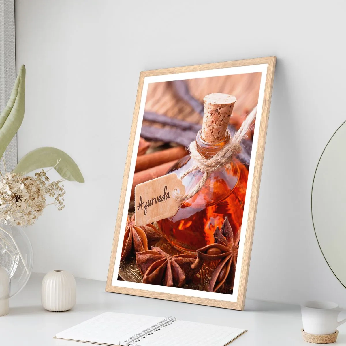 Poster in light oak frame - Unity of Body and Spirit - 50x70 cm