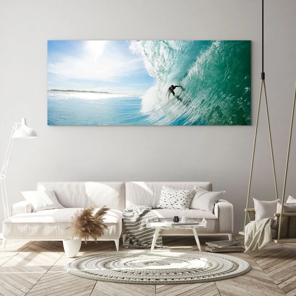 Glass picture - Riding the Wave - 90x30 cm