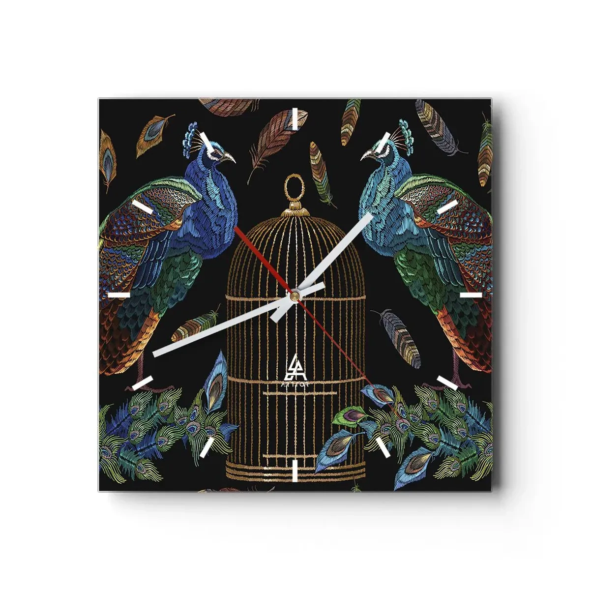 Wall clock - Clock on glass - In Royal Robes - 30x30 cm
