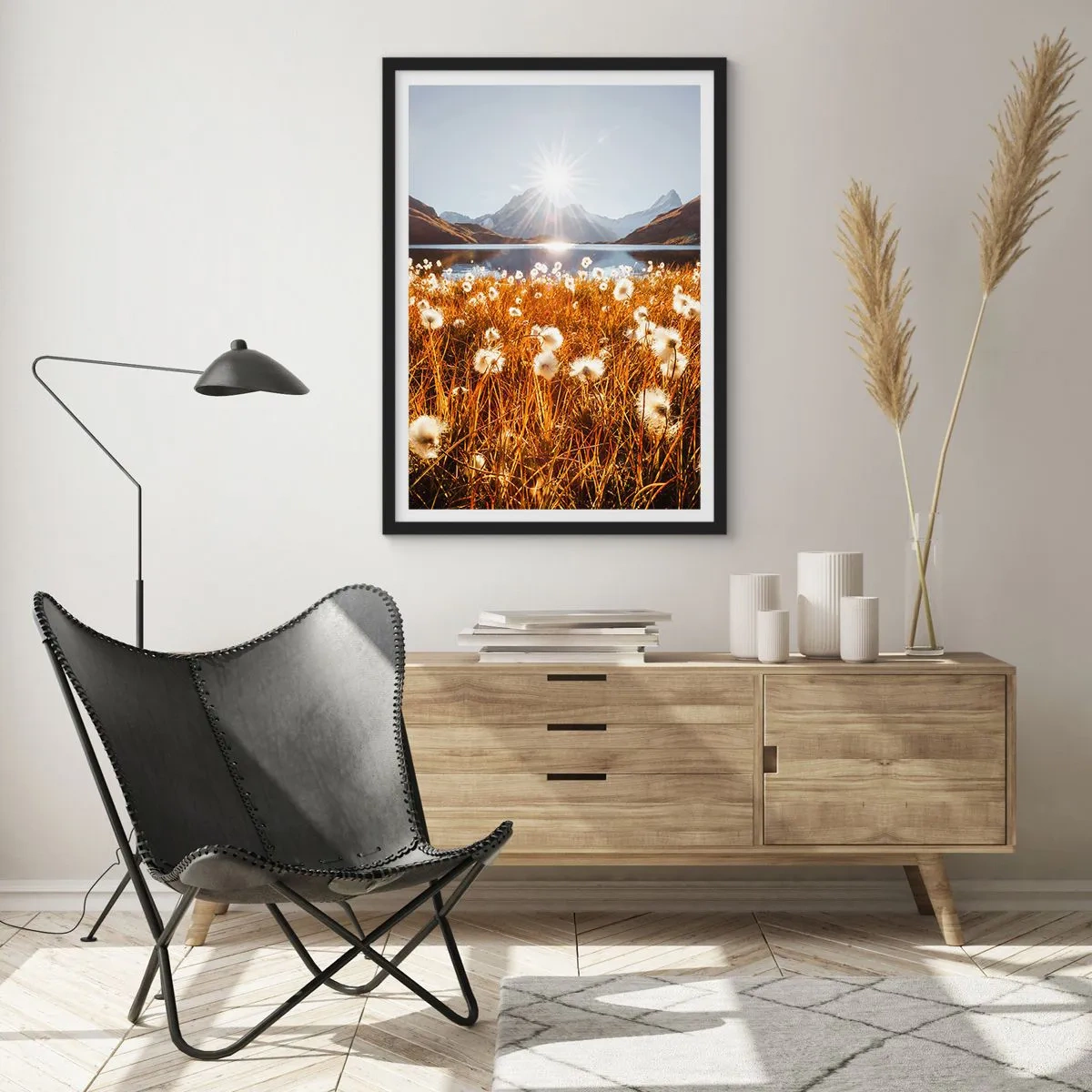 Poster in black frame - Toughness of Rocks, Softness of Grass - 30x40 cm