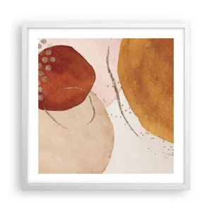 Poster in white frmae - Roundness and Movement - 50x50 cm
