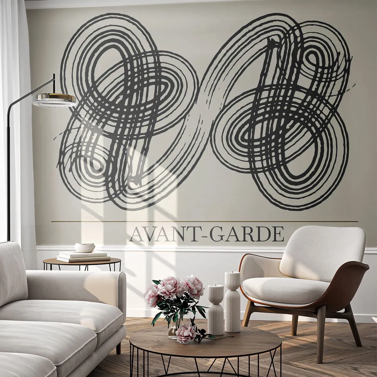 Self-Adhesive Photo Wallpaper Deluxe Sticker - Spontaneous Result - Minimalism, Scandinavian, Writing - 150x105 cm