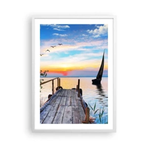 Poster in white frmae - Good Evening - 50x70 cm
