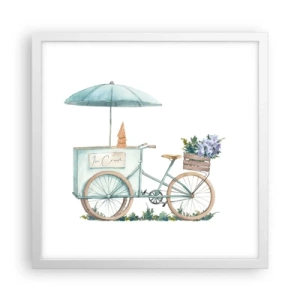Poster in white frmae - Sweet Memory of the Summer - 40x40 cm