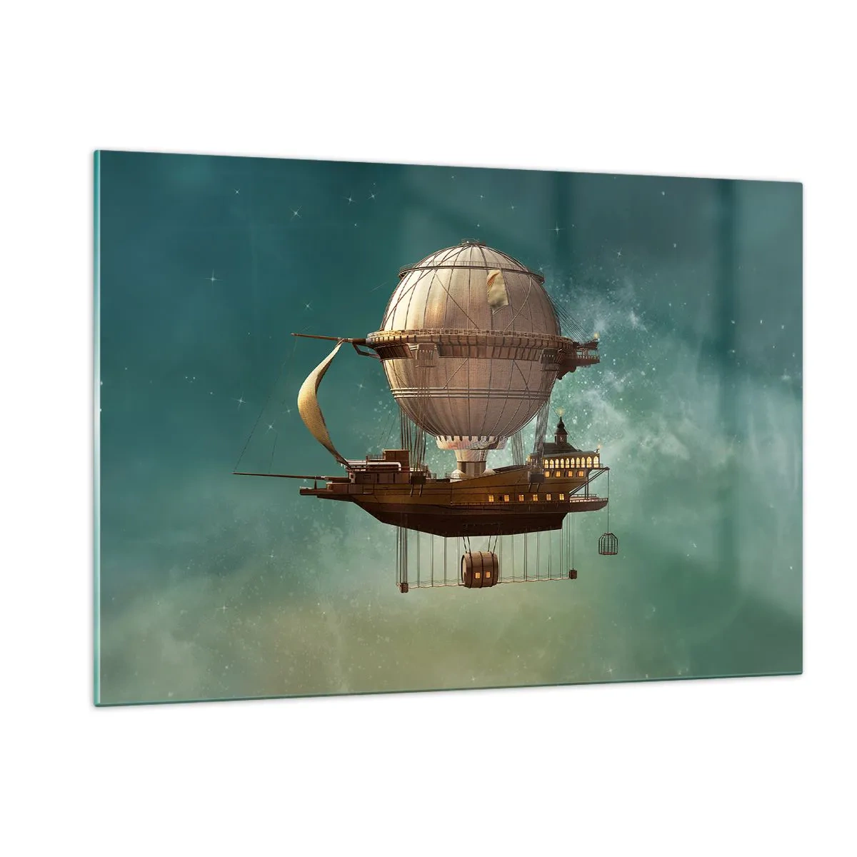 Glass picture - Greetings from Jules Verne - 120x80 cm