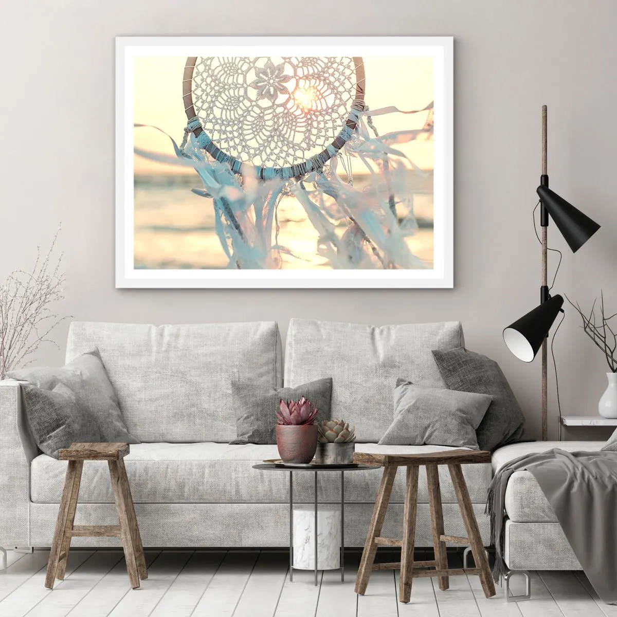 Poster in white frmae - Lace Totem - 100x70 cm