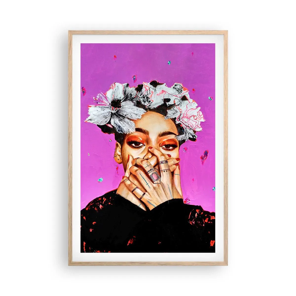 Poster in light oak frame - A Bit Crazy - 61x91 cm