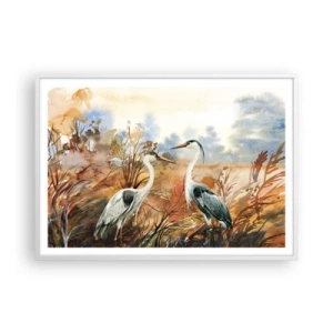 Poster in white frmae - Where to in Autumn? - 100x70 cm