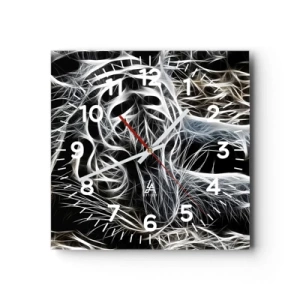Wall clock - Clock on glass - Study in Lightness of Cats - 30x30 cm