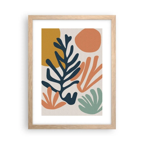 Poster in light oak frame - Coral Sea - 30x40 cm