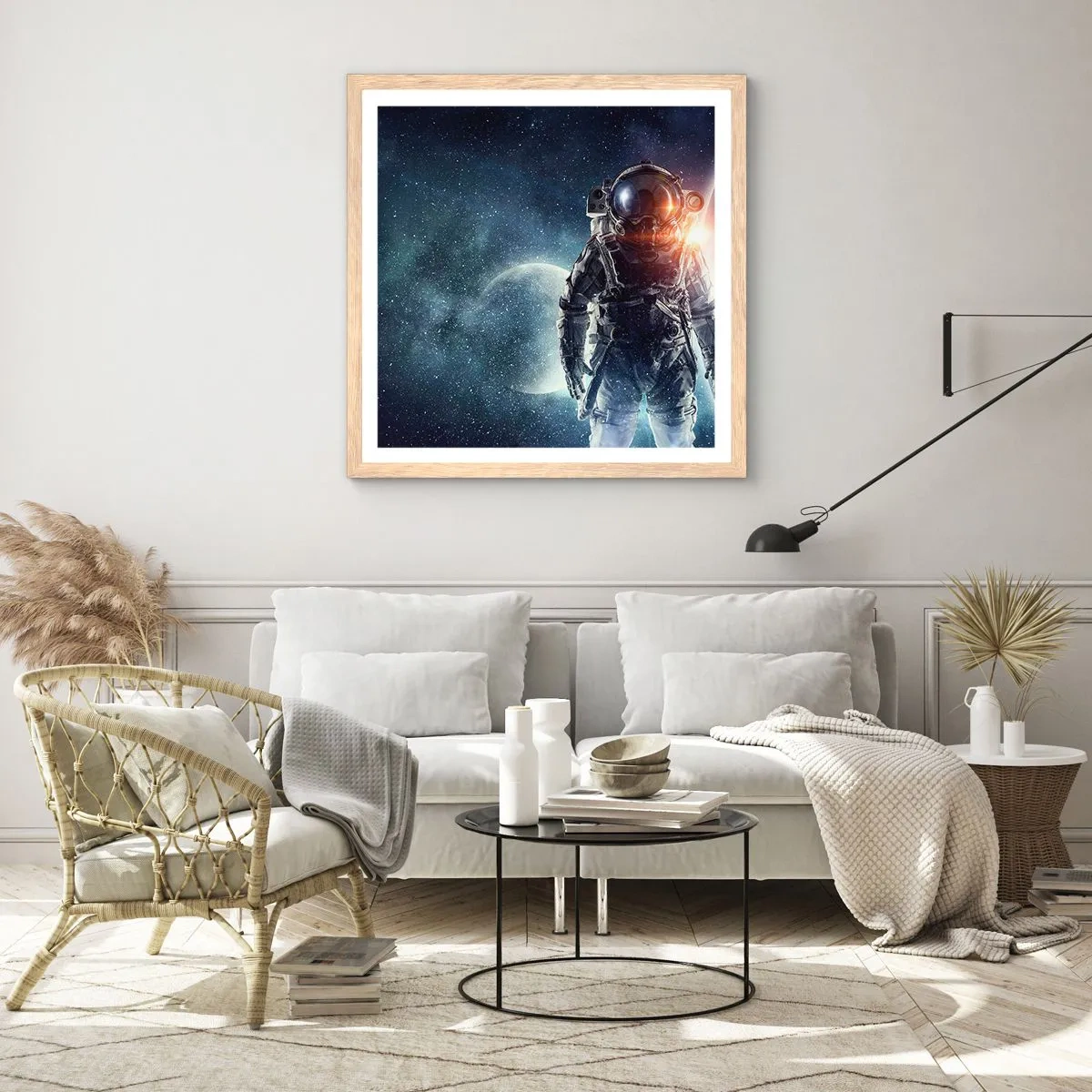 Poster in light oak frame - Space Adventure - 30x30 cm