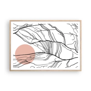 Poster in light oak frame - In a Web of Twigs - 100x70 cm