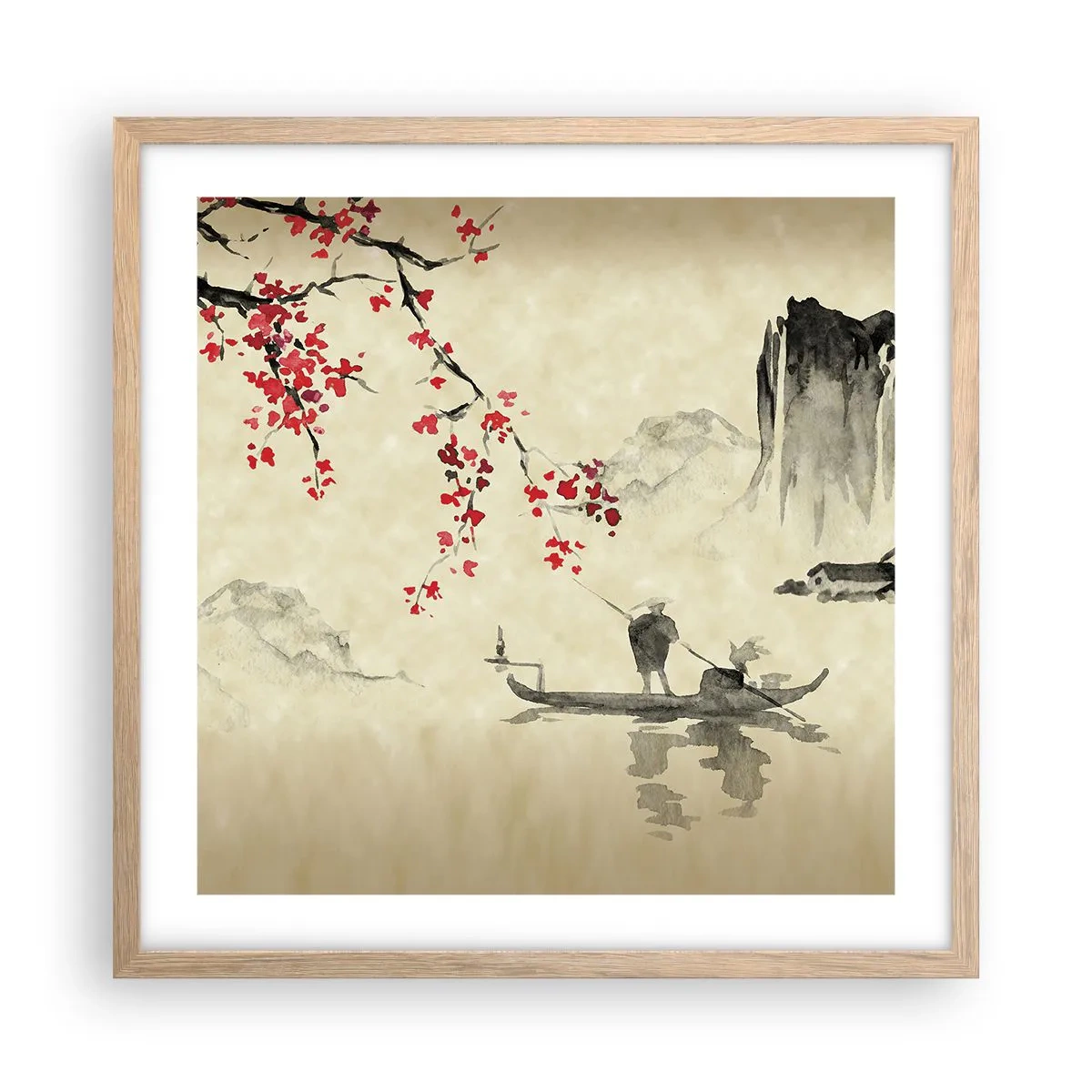 Poster in light oak frame - In Cherry Blossom Country - 50x50 cm