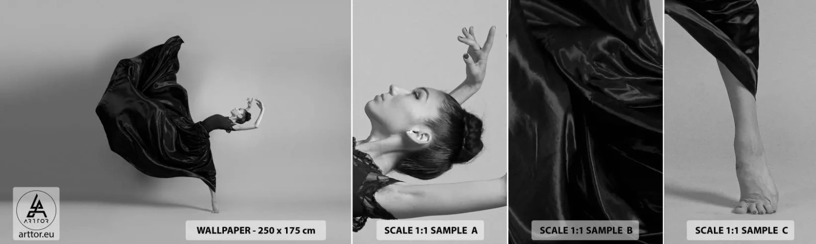 Photo Wallpaper Sample Standard Eco - On the Wings of Music - Dance, Woman, Dancer - 100x30 cm