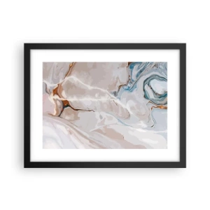 Poster in black frame - Blue Meanders under White - 40x30 cm
