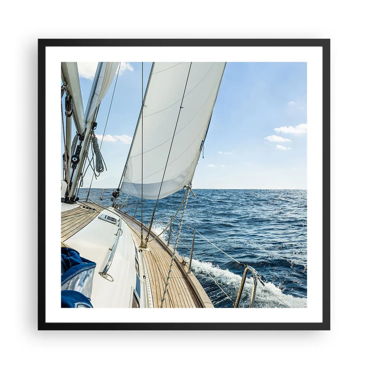 Poster in black frame - Ahoy, Adventure - 60x60 cm